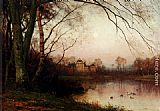A Woodland With Ducks In A Pond by Julius Jacobus Van De Sande Bakhuyzen